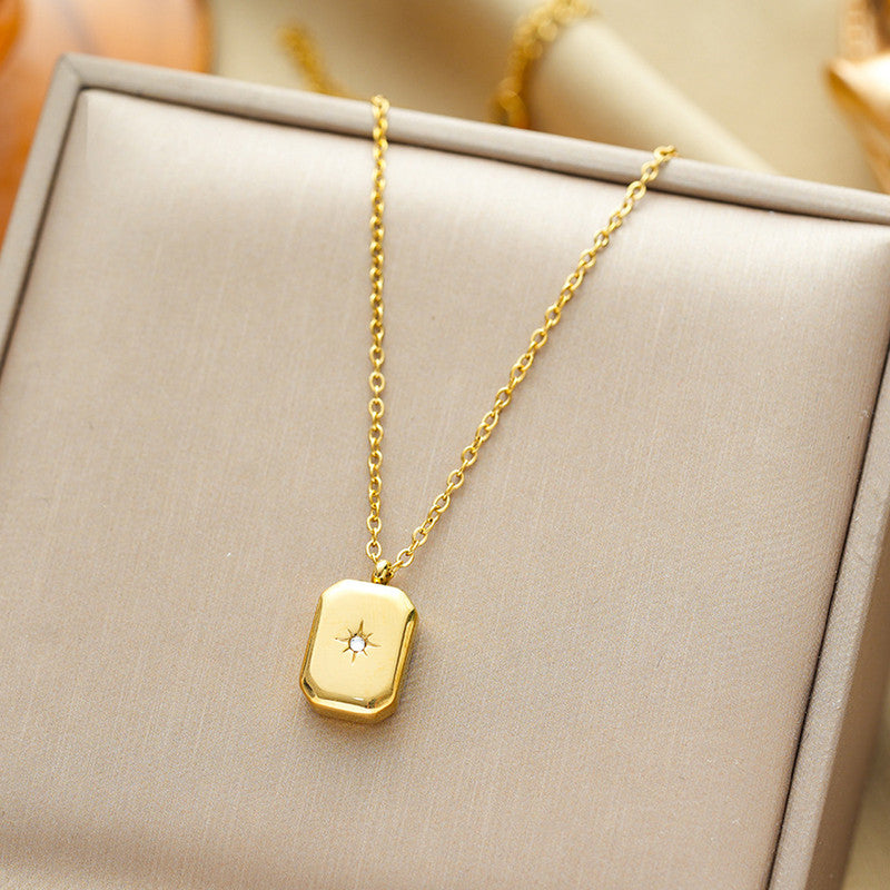 Jewels Galaxy Gold-Plated Anti Tarnish Gold-Toned Star themed Geometric Pendant