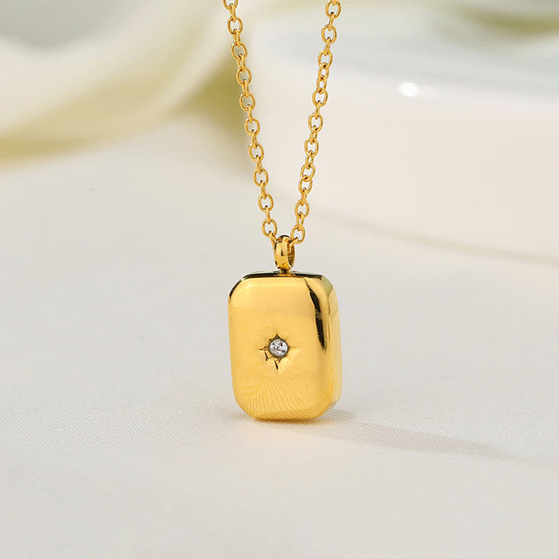 Jewels Galaxy Gold-Plated Anti Tarnish Gold-Toned Star themed Geometric Pendant