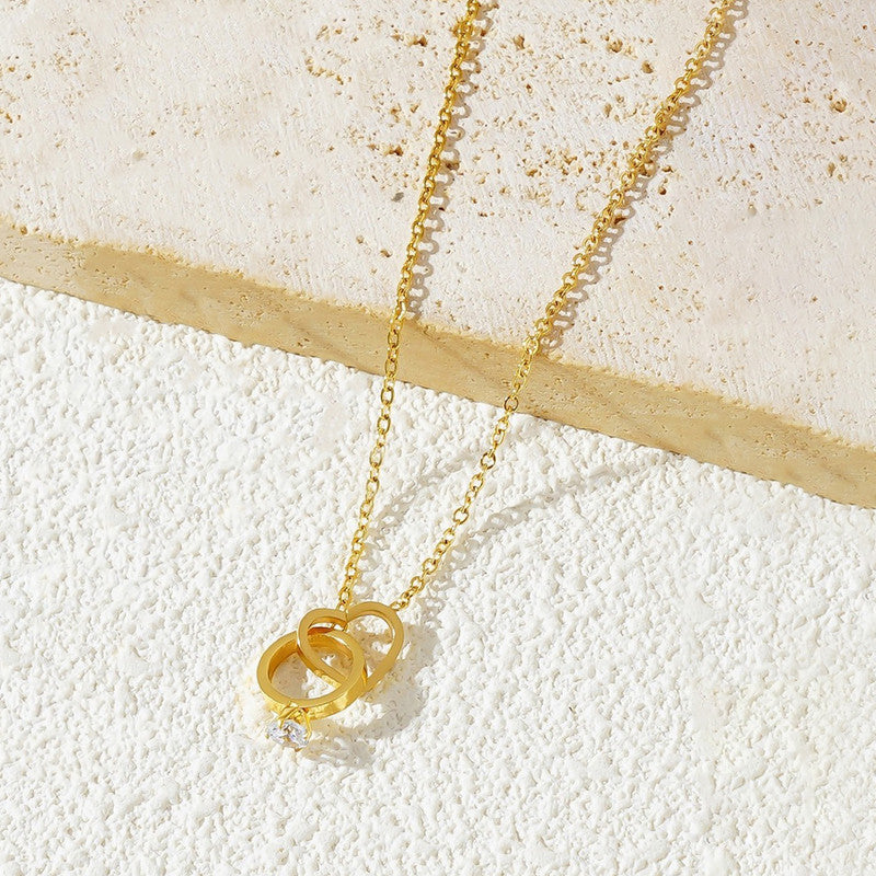 Jewels Galaxy Gold Plated Stainless Steel Anti Tarnish Heart Themed Pendant For Women