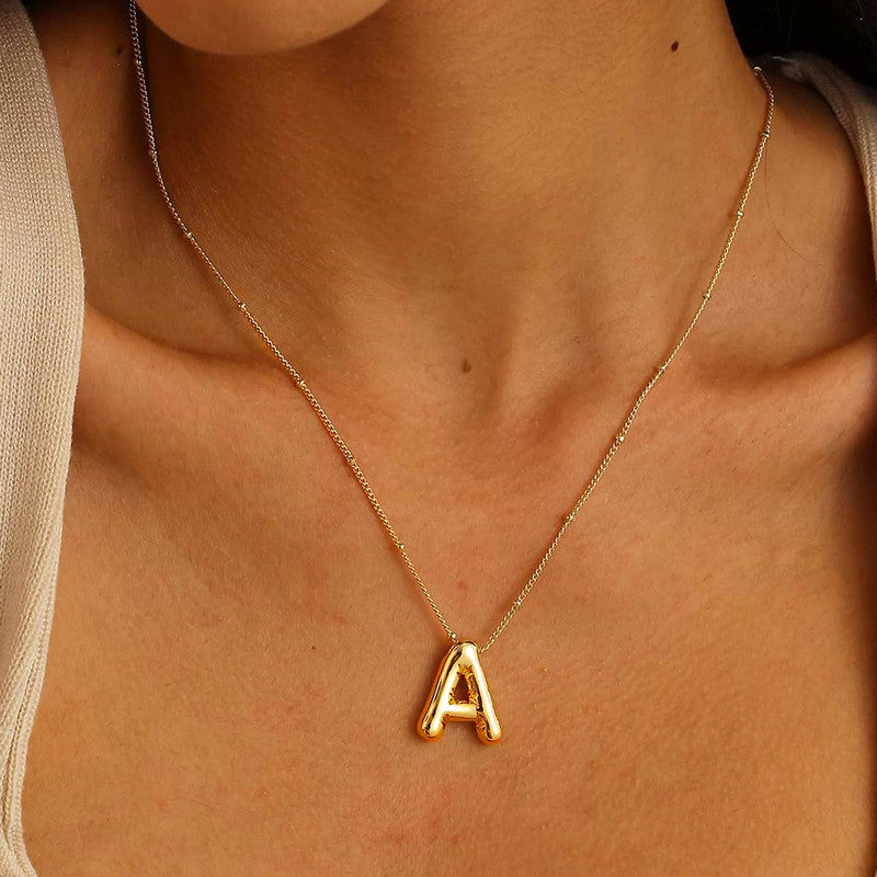 Jewels Galaxy Gold Plated Anti Tarnish Stainless Steel Alphabetical Pendant