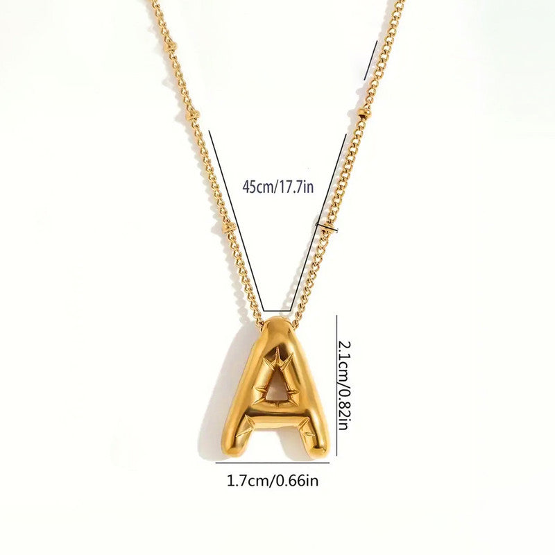 Jewels Galaxy Gold Plated Anti Tarnish Stainless Steel Alphabetical Pendant