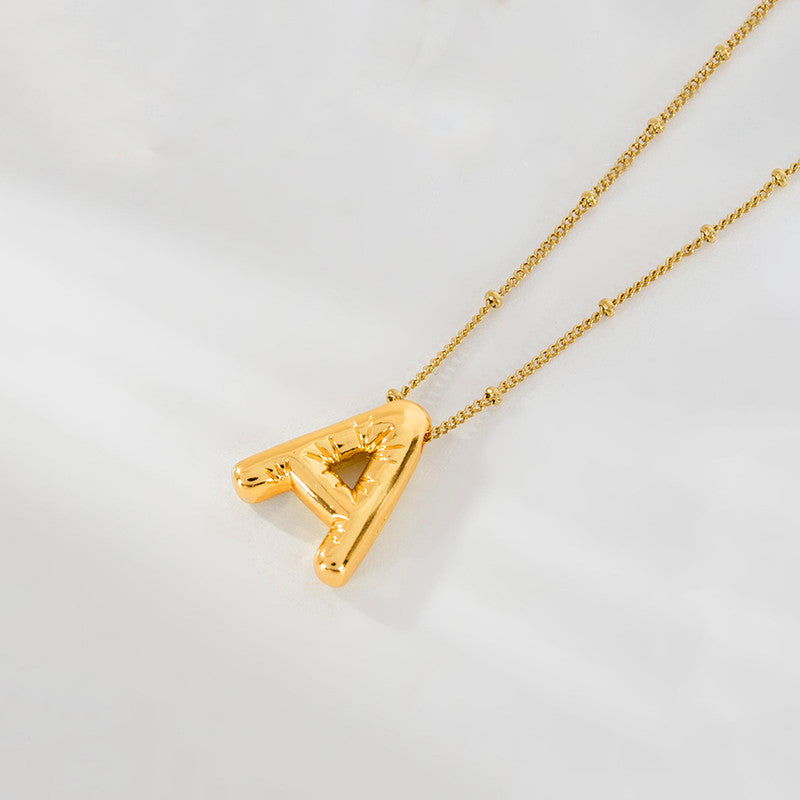 Jewels Galaxy Gold Plated Anti Tarnish Stainless Steel Alphabetical Pendant
