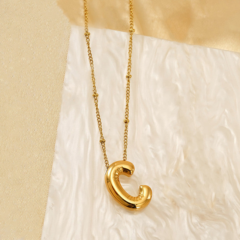 Jewels Galaxy Gold Plated Anti Tarnish Stainless Steel Alphabetical Pendant