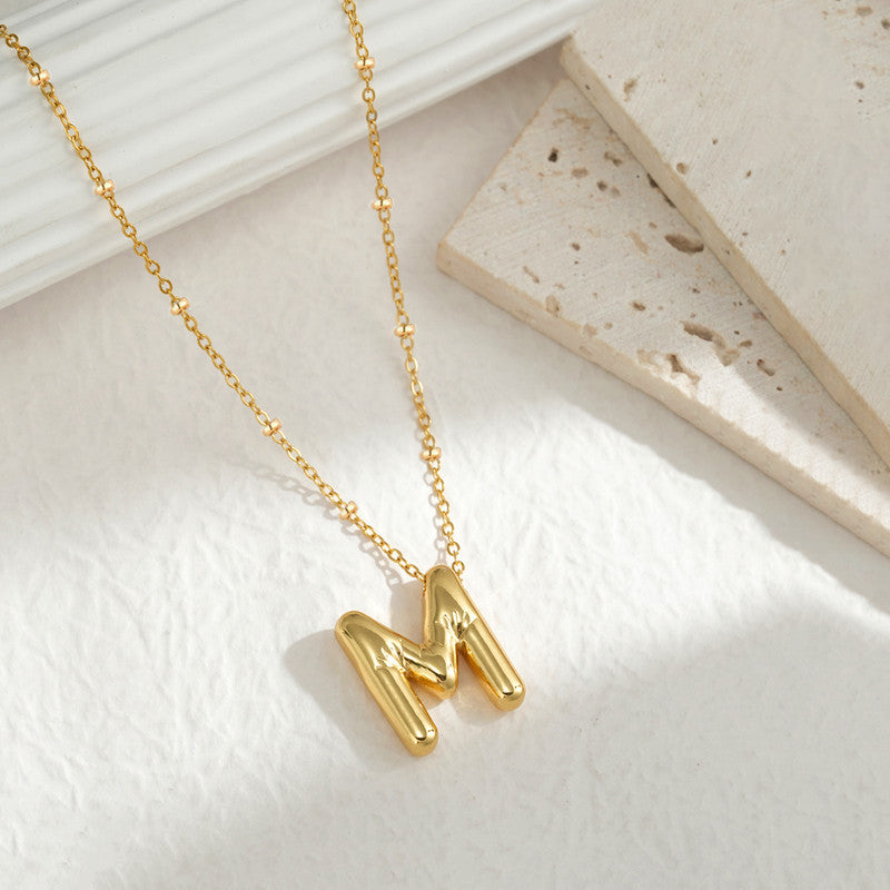 Jewels Galaxy Gold Plated Anti Tarnish Stainless Steel Alphabetical Pendant