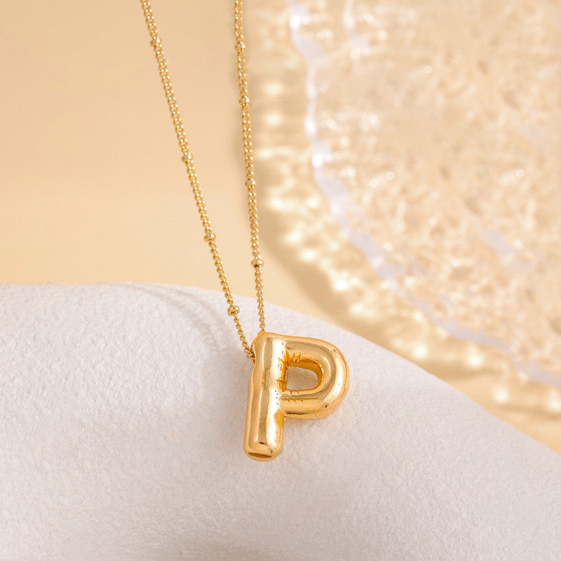 Jewels Galaxy Gold Plated Anti Tarnish Stainless Steel Alphabetical Pendant