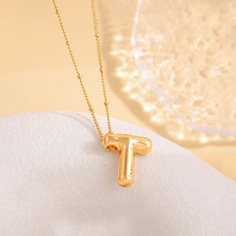 Jewels Galaxy Gold Plated Anti Tarnish Stainless Steel Alphabetical Pendant