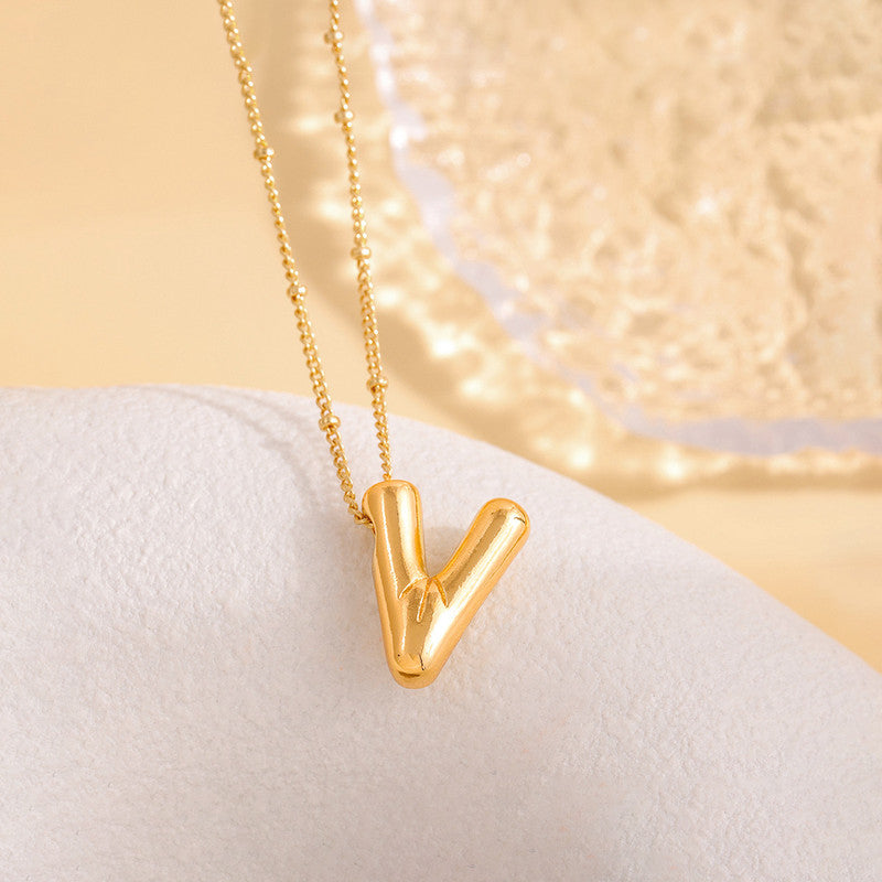 Jewels Galaxy Gold Plated Anti Tarnish Stainless Steel Alphabetical Pendant