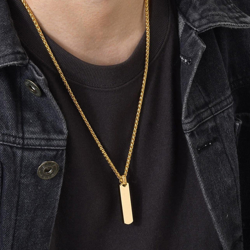 Jewels Galaxy Stainless Steel Anti Tarnish Rectangular Hip Hop Party Pendant For Men