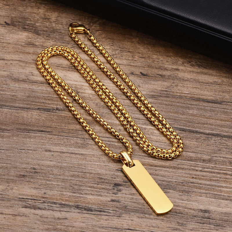 Jewels Galaxy Stainless Steel Anti Tarnish Rectangular Hip Hop Party Pendant For Men