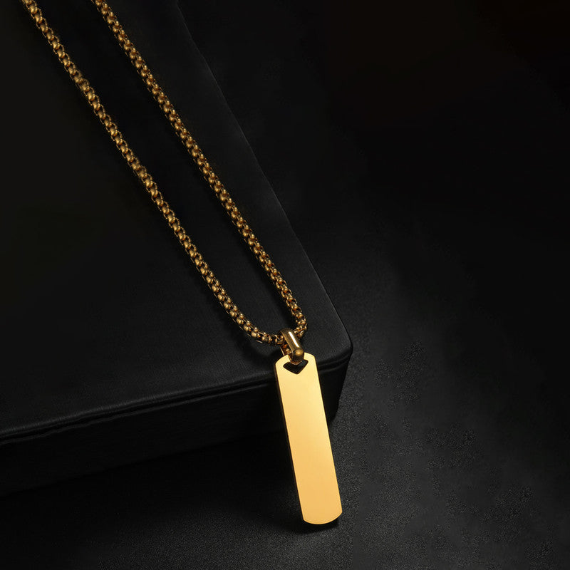 Jewels Galaxy Stainless Steel Anti Tarnish Rectangular Hip Hop Party Pendant For Men