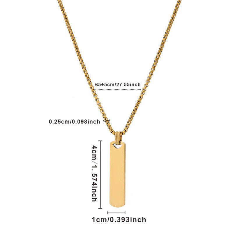 Jewels Galaxy Stainless Steel Anti Tarnish Rectangular Hip Hop Party Pendant For Men