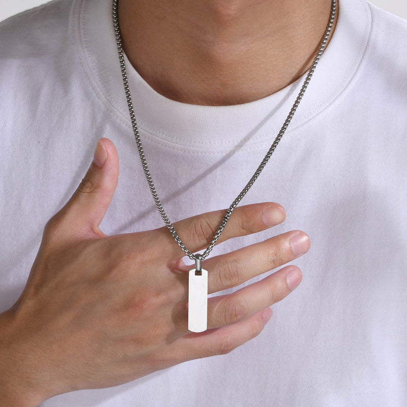 Jewels Galaxy Stainless Steel Anti Tarnish Rectangular Hip Hop Party Pendant For Men