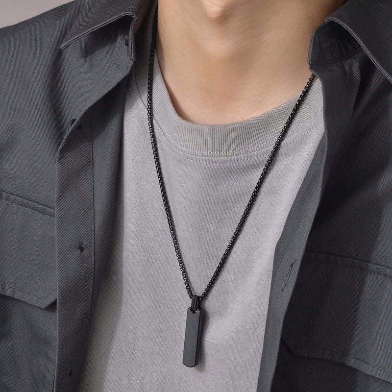 Jewels Galaxy Stainless Steel Anti Tarnish Rectangular Hip Hop Party Pendant For Men