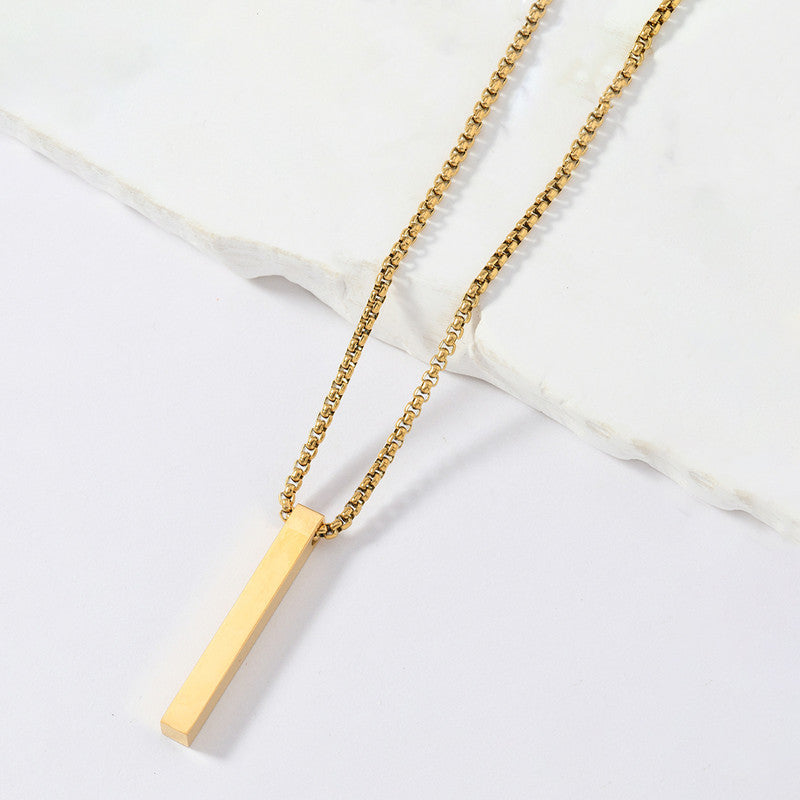 Jewels Galaxy Stainless Steel Anti Tarnish Bar Shaped Hip Hop Party Pendant For Men