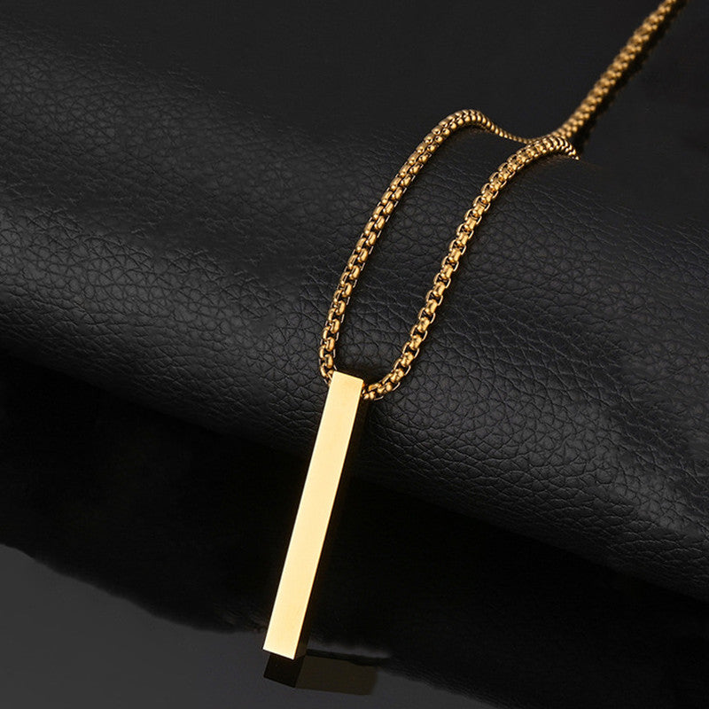 Jewels Galaxy Stainless Steel Anti Tarnish Bar Shaped Hip Hop Party Pendant For Men