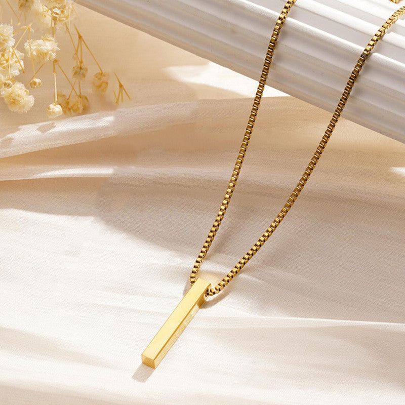 Jewels Galaxy Stainless Steel Anti Tarnish Bar Shaped Hip Hop Party Pendant For Men