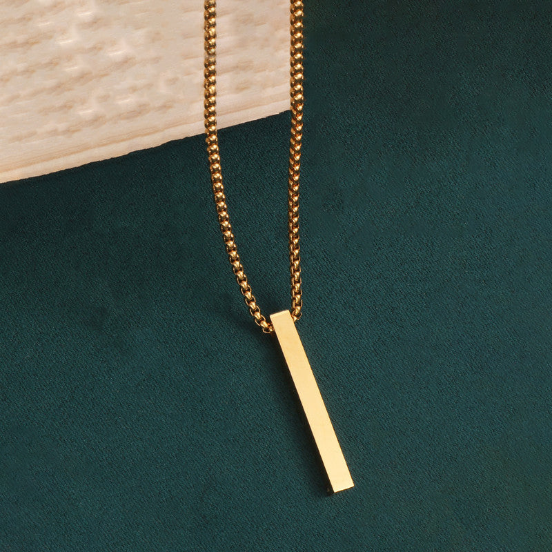Jewels Galaxy Stainless Steel Anti Tarnish Bar Shaped Hip Hop Party Pendant For Men