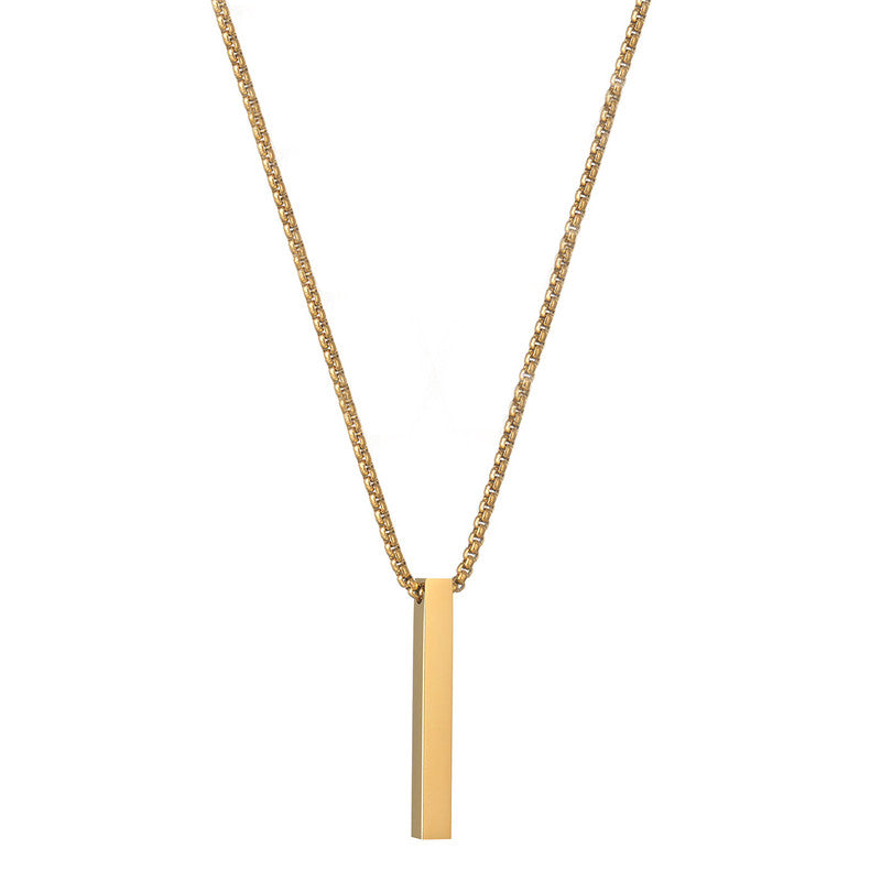 Jewels Galaxy Stainless Steel Anti Tarnish Bar Shaped Hip Hop Party Pendant For Men