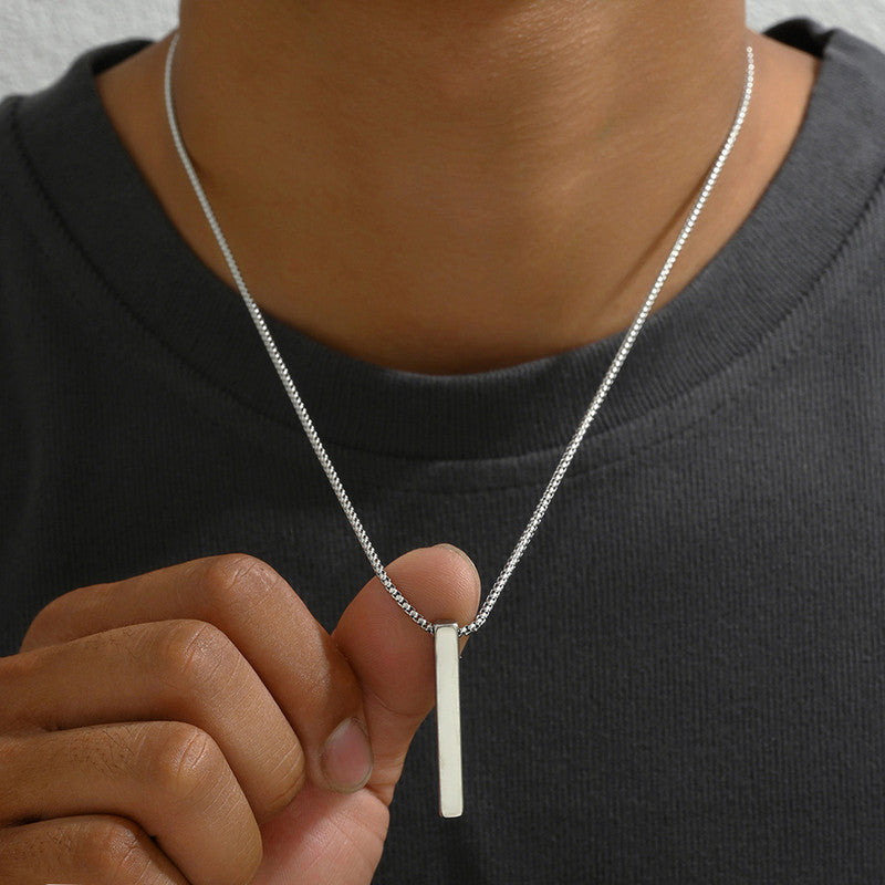 Jewels Galaxy Stainless Steel Anti Tarnish Bar Shaped Hip Hop Party Pendant For Men