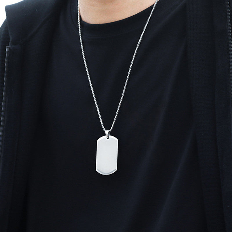 Jewels Galaxy Silver Plated Stainless Steel Anti Tarnish Rectangular Hip Hop Party Pendant For Men