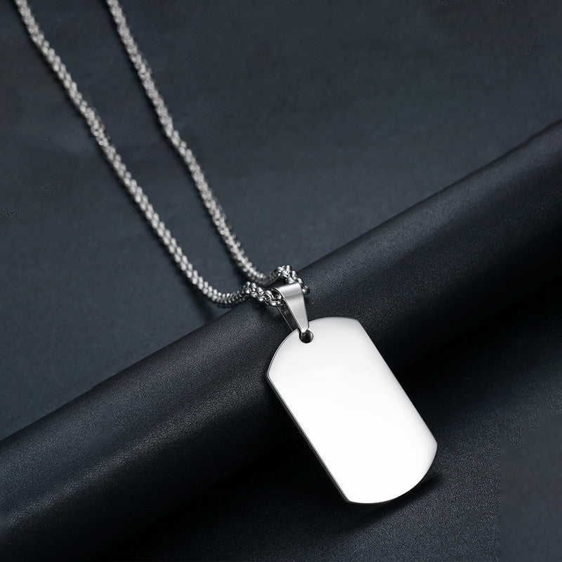 Jewels Galaxy Silver Plated Stainless Steel Anti Tarnish Rectangular Hip Hop Party Pendant For Men