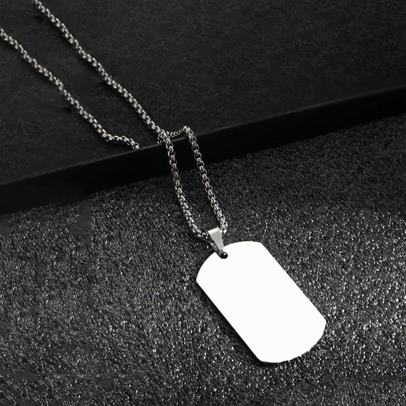 Jewels Galaxy Silver Plated Stainless Steel Anti Tarnish Rectangular Hip Hop Party Pendant For Men