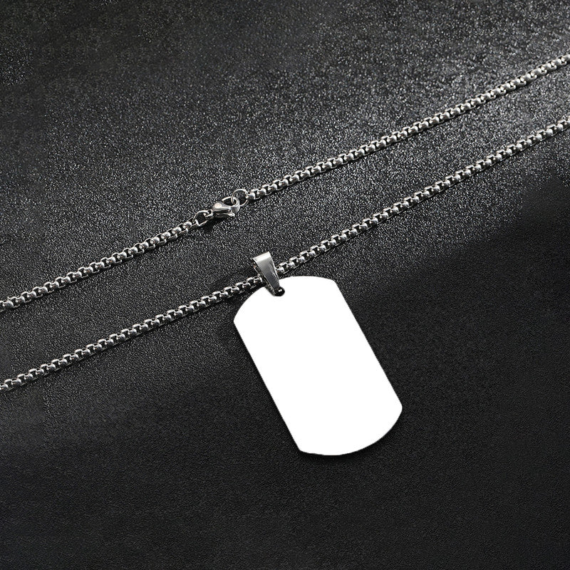 Jewels Galaxy Silver Plated Stainless Steel Anti Tarnish Rectangular Hip Hop Party Pendant For Men