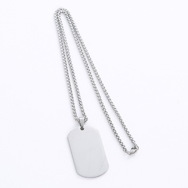Jewels Galaxy Silver Plated Stainless Steel Anti Tarnish Rectangular Hip Hop Party Pendant For Men