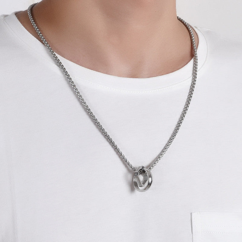 Jewels Galaxy Silver Plated Stainless Steel Anti Tarnish Hexagonal Hip Hop Party Pendant For Men