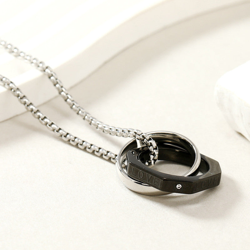 Jewels Galaxy Silver Plated Stainless Steel Anti Tarnish Hexagonal Hip Hop Party Pendant For Men