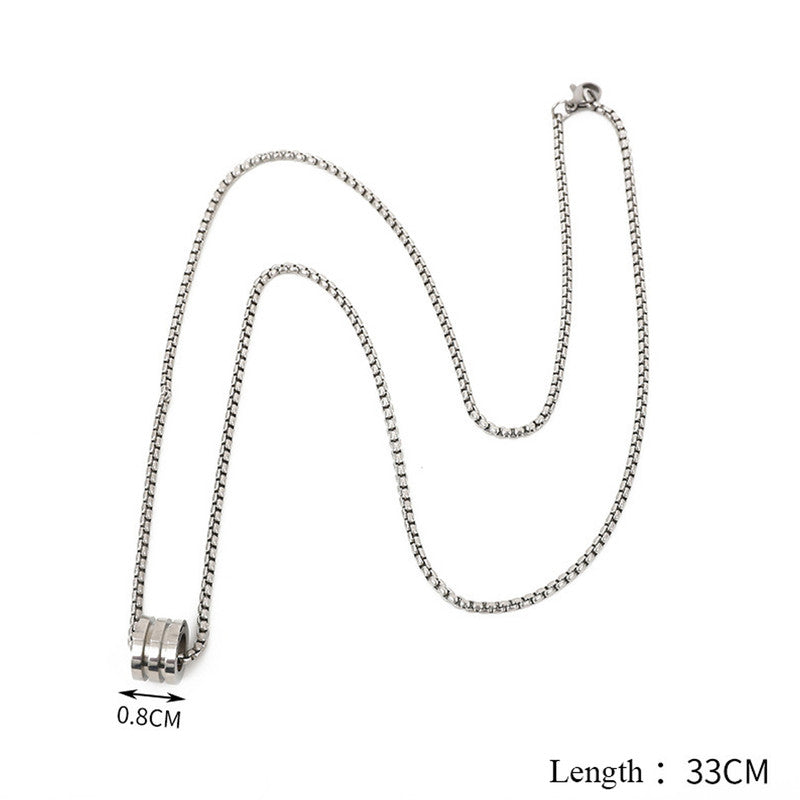 Jewels Galaxy Silver Plated Stainless Steel Anti Tarnish Triple Linked Rings Circular Pendant