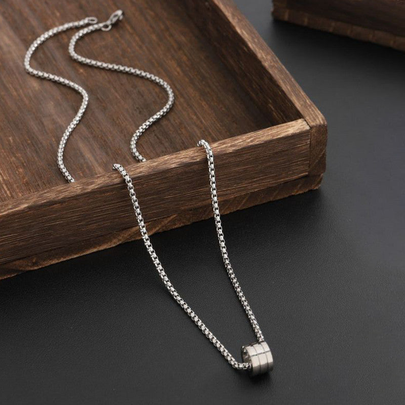 Jewels Galaxy Silver Plated Stainless Steel Anti Tarnish Triple Linked Rings Circular Pendant