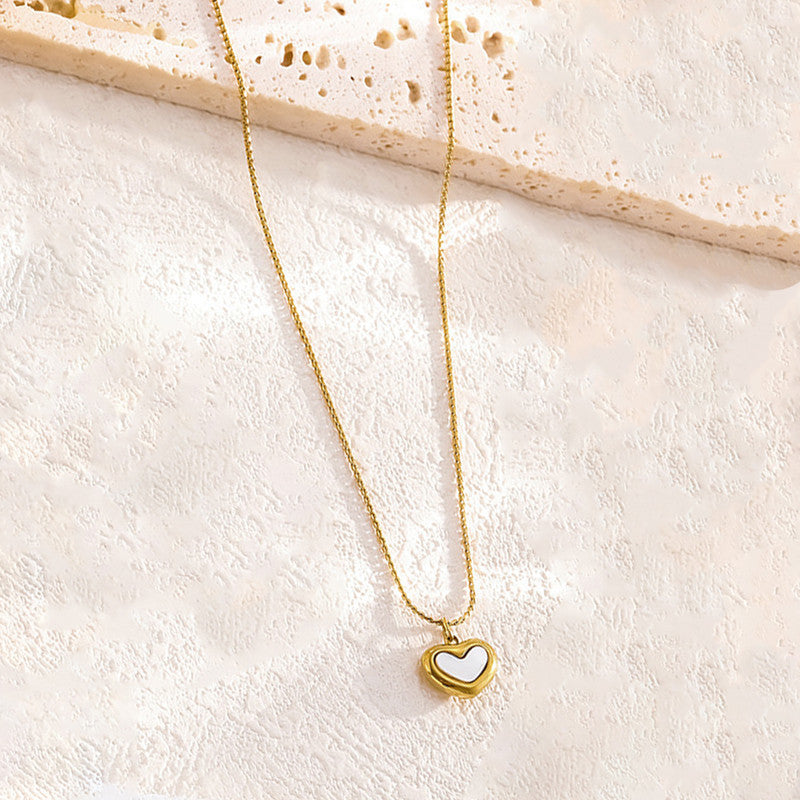 Jewels Galaxy Gold Plated Stainless Steel Anti Tarnish Heart Themed Pendant For Women