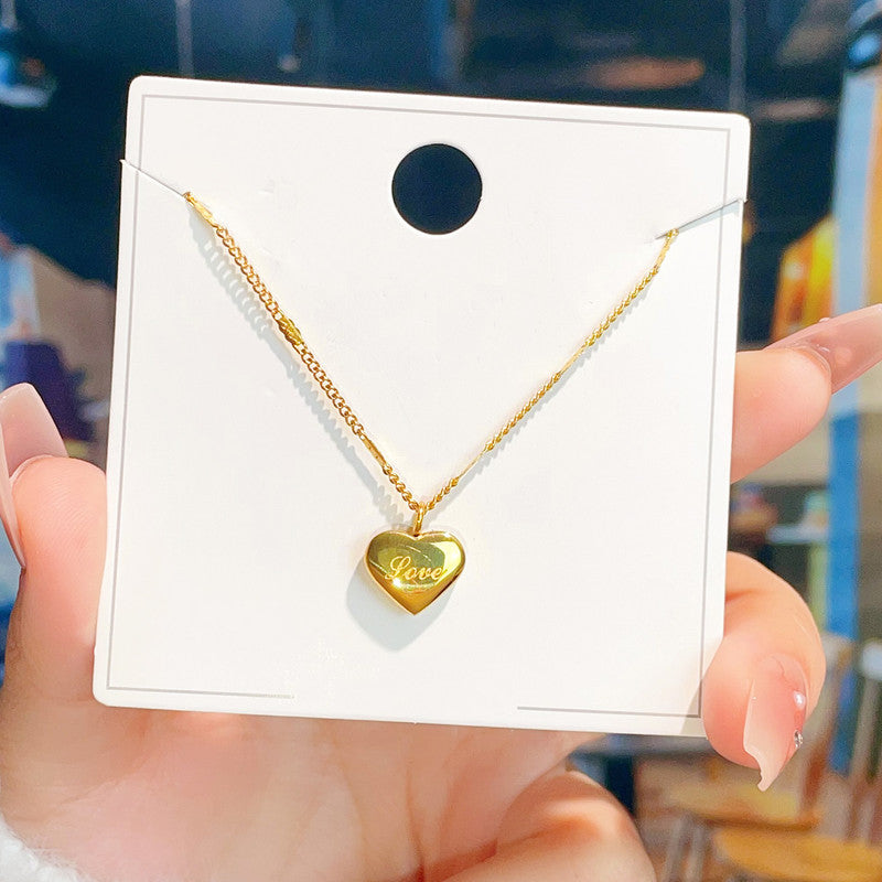 Jewels Galaxy Gold Plated Stainless Steel Anti Tarnish Heart Themed Pendant For Women