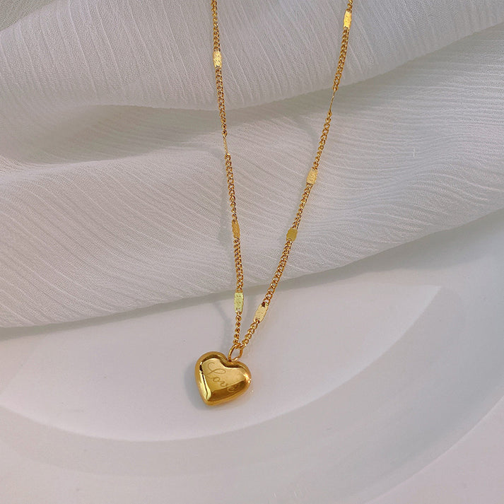 Jewels Galaxy Gold Plated Stainless Steel Anti Tarnish Heart Themed Pendant For Women