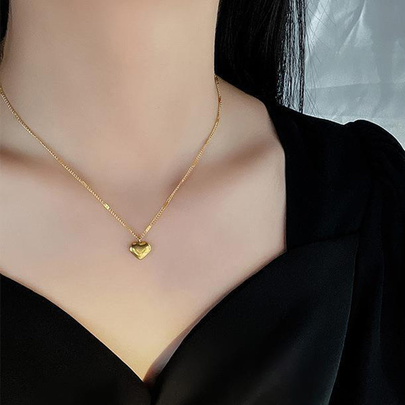 Jewels Galaxy Gold Plated Stainless Steel Anti Tarnish Heart Themed Pendant For Women