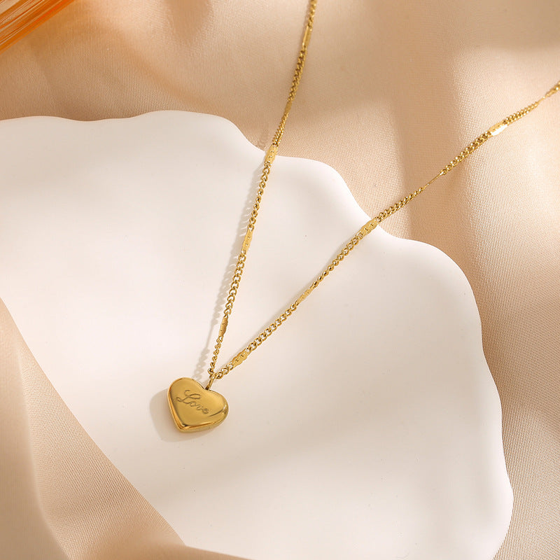 Jewels Galaxy Gold Plated Stainless Steel Anti Tarnish Heart Themed Pendant For Women