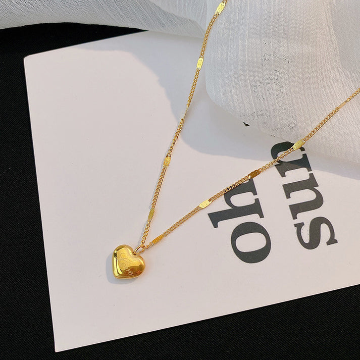 Jewels Galaxy Gold Plated Stainless Steel Anti Tarnish Heart Themed Pendant For Women