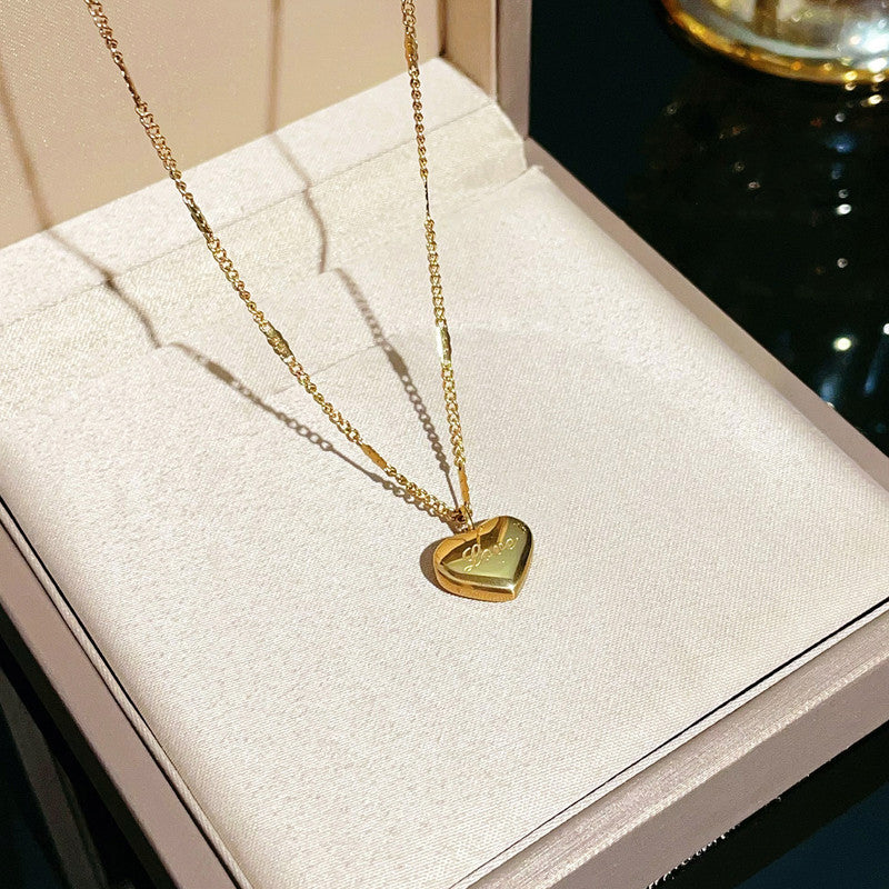 Jewels Galaxy Gold Plated Stainless Steel Anti Tarnish Heart Themed Pendant For Women