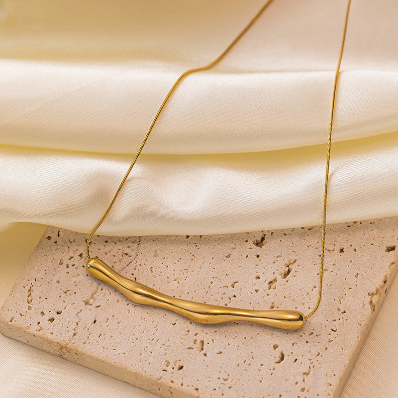 Jewels Galaxy Gold Plated Stainless Steel Anti Tarnish Arc Chain Necklace For Women