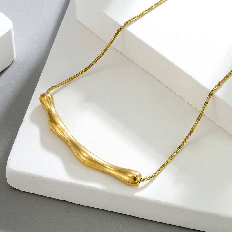 Jewels Galaxy Gold Plated Stainless Steel Anti Tarnish Arc Chain Necklace For Women
