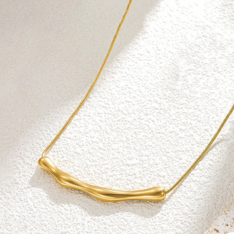 Jewels Galaxy Gold Plated Stainless Steel Anti Tarnish Arc Chain Necklace For Women