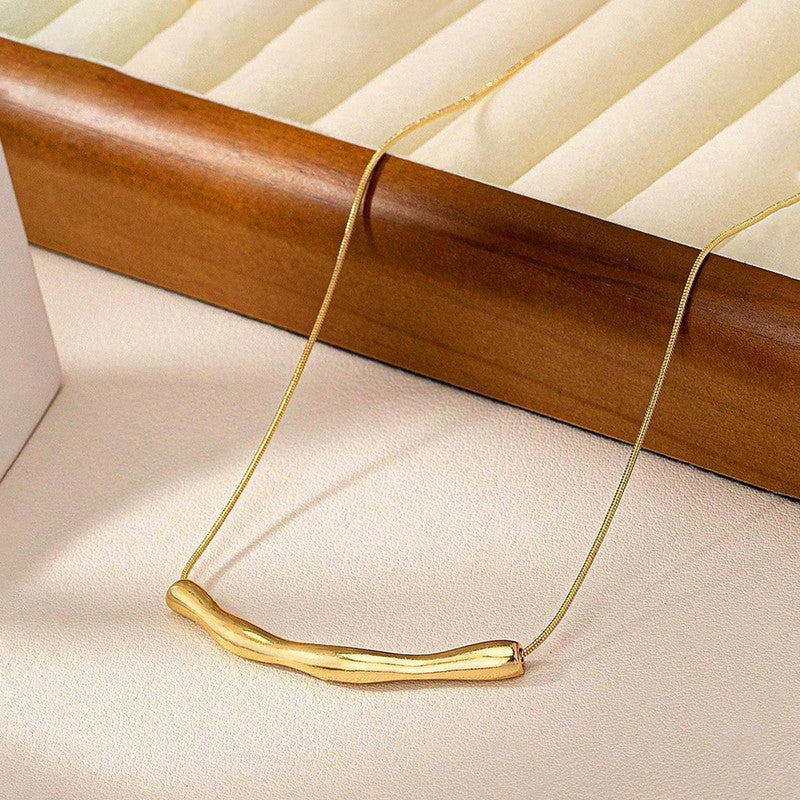 Jewels Galaxy Gold Plated Stainless Steel Anti Tarnish Arc Chain Necklace For Women