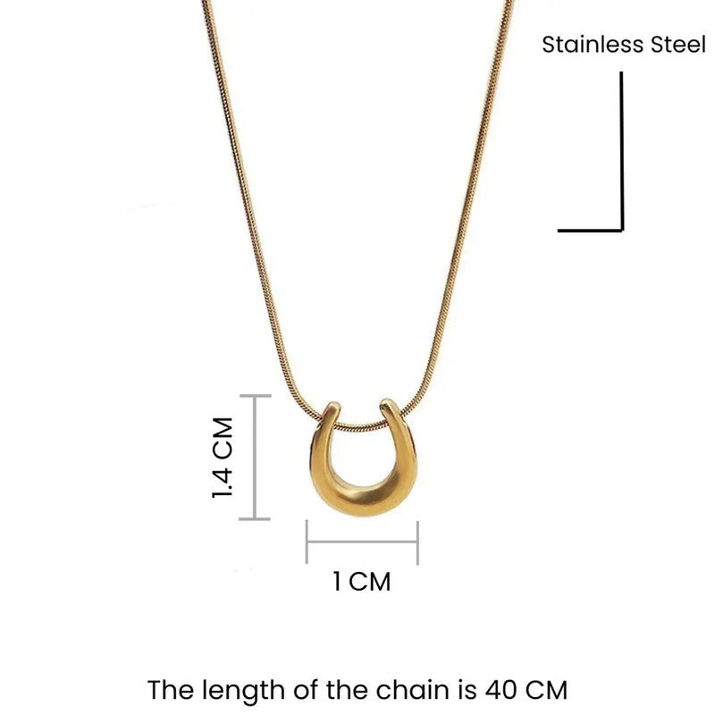 Jewels Galaxy Gold-Plated Stainless Steel Anti Tarnish Geometric Shaped Pendant For Women
