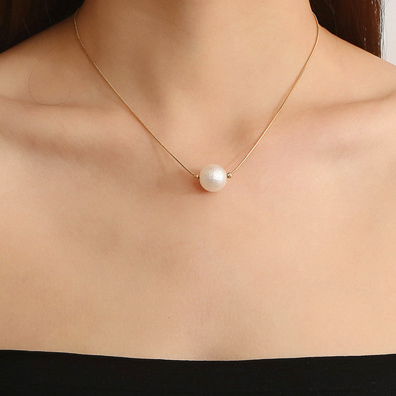 Jewels Galaxy Gold Plated Stainless Steel Anti Tarnish Pearl Pendant
