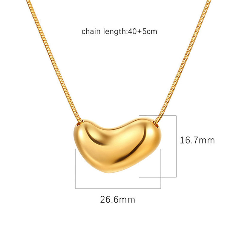 Jewels Galaxy Gold Plated Stainless Steel Anti Tarnish Golden Bean Pendant