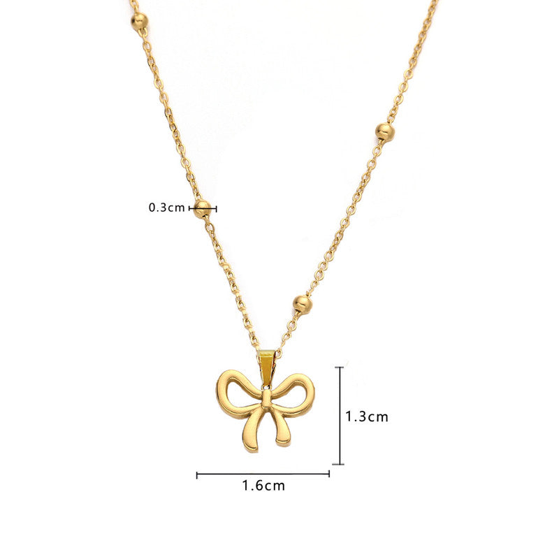 Jewels Galaxy Gold-Plated Anti Tarnish Stainless Steel Infinity Bow Pendant