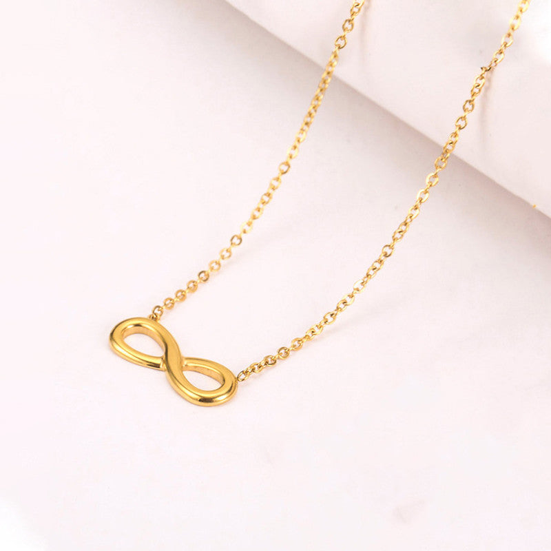 Jewels Galaxy Gold Plated Anti Tarnish Stainless Steel Infinity Themed contemporary Pendant