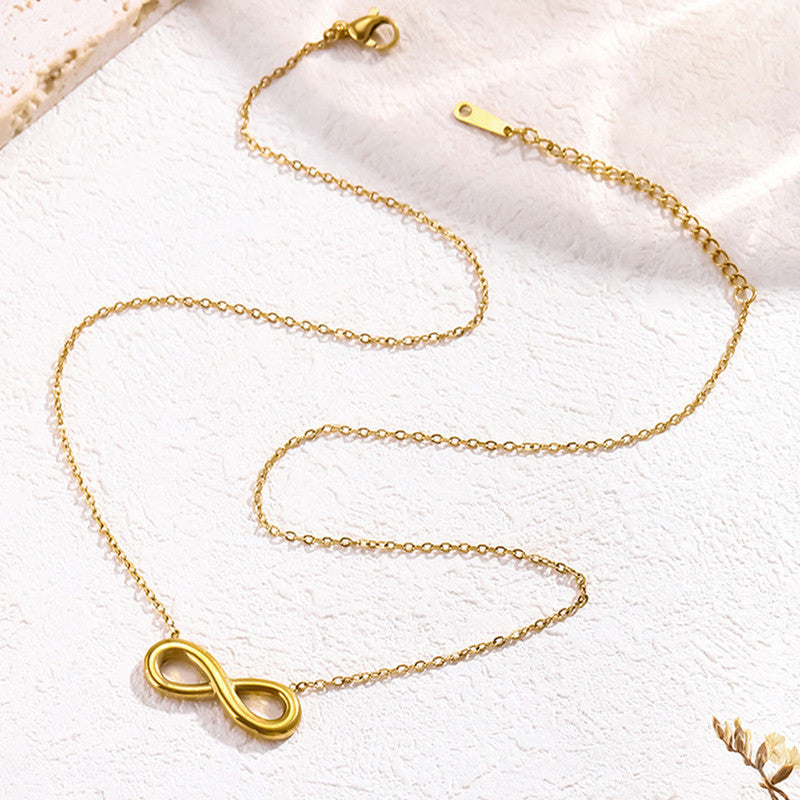 Jewels Galaxy Gold Plated Anti Tarnish Stainless Steel Infinity Themed contemporary Pendant