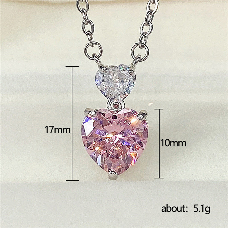Jewels Galaxy Silver Plated American Diamond Studded Heart Shape Pendant